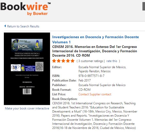 MATHENSM 2016 ha sido satisfactoriamente Indexado en: BOOKWIRE de Bowker mediante ISBN.org Consulta la indexación ONLINE CENSM 2016 ha sido satisfactoriamente Indexado en: BOOKWIRE de Bowker mediante ISBN.org Consulta la indexación ONLINE